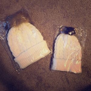Brand New Mommy and Me Winter Hats-Ivory